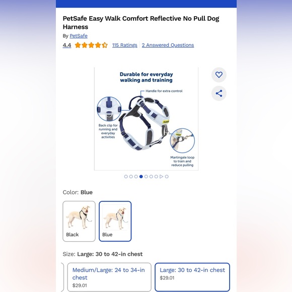 PetSafe Easy Walk Comfort No-Pull Harness - Gray - Picture 5 of 6